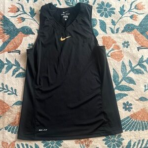 Nike Black Tank Top with Gold Swoosh